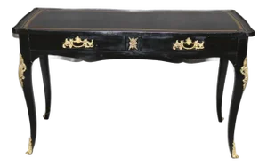 Bodart Ebonized French Louis XV Style Wrtining Desk With Bronze Ormolu