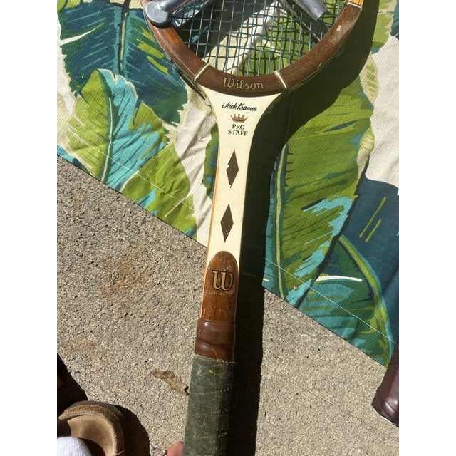 Black Collection of Vintage Wooden Wilson Tennis Rackets With Zephyr Press For Sale - Image 8 of 8