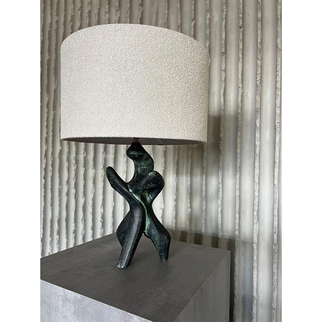 Artist unknown belgium 1970s h 50cm (with shade) h 36cm (without shade) w 19cm d 17cm a striking piece of 1970s ceramic...