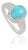 Statement 1.47 Carat Turquoise & Diamond Halo Cocktail Ring Size 5.5 in 14k White Gold For Sale