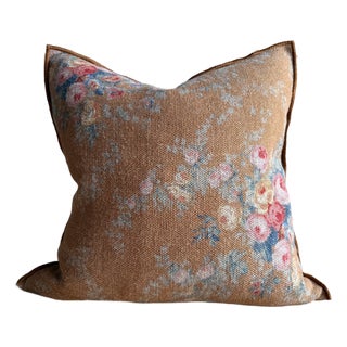 French Linen Accent Cover– Pompadour Havane 20 For Sale