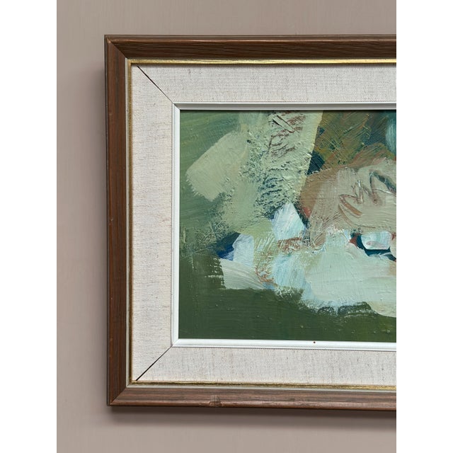 Ragnar Godin, Composition in Green, 1975, Oil on Panel, Framed For Sale - Image 4 of 16
