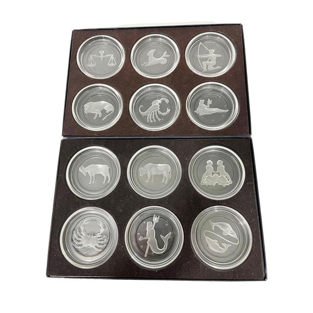 Crystal Glass Coasters from Val Saint Lambert, Set of 12 For Sale - Image 4 of 6