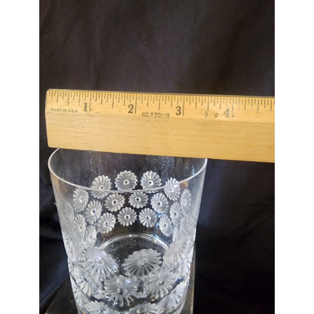 French 1970s Lalique Napsbury Crystal Double Old Fashioned Glasses - Set of 5 For Sale - Image 3 of 4