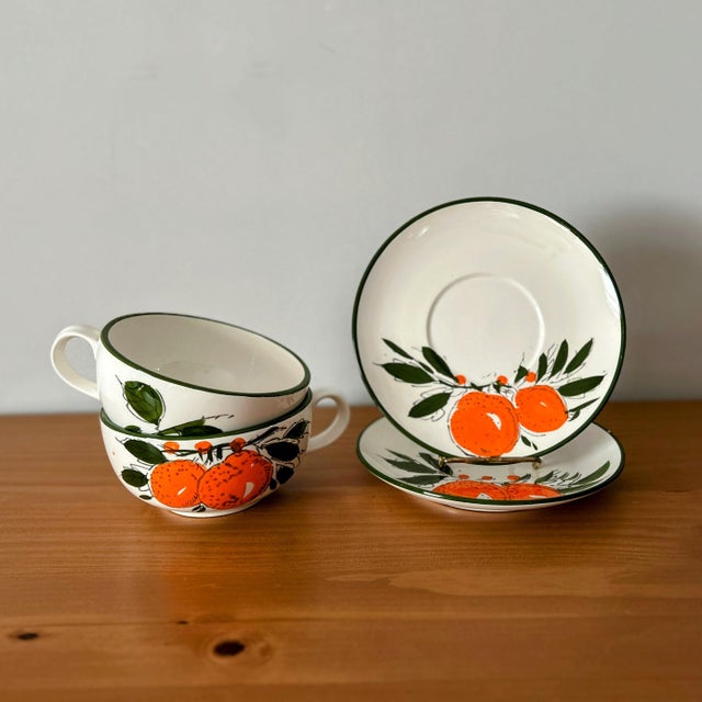Mid-Century Modern 1960s Mid-Century Modern Oversized Citrus Orange Mugs For Sale - Image 3 of 12