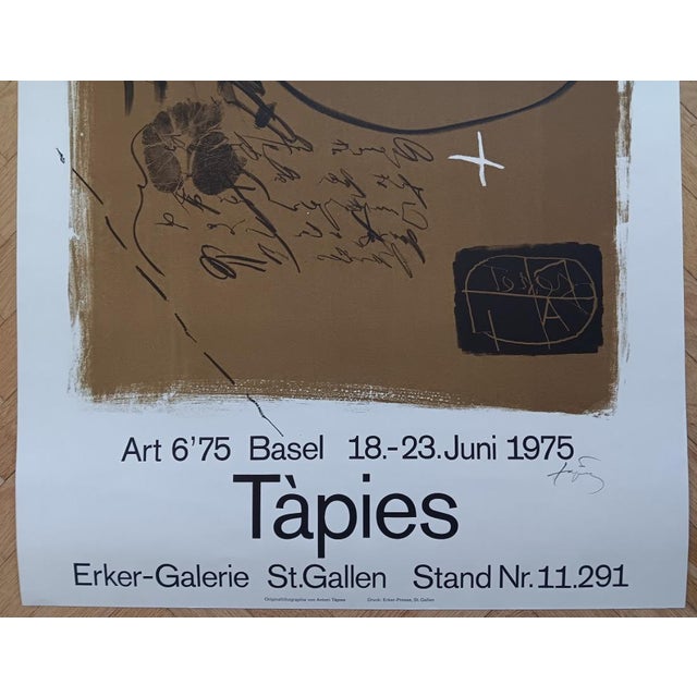 Original Hand-Signed Art Basel6'75 Exhibition Poster by Antoni Tapies For Sale - Image 3 of 9
