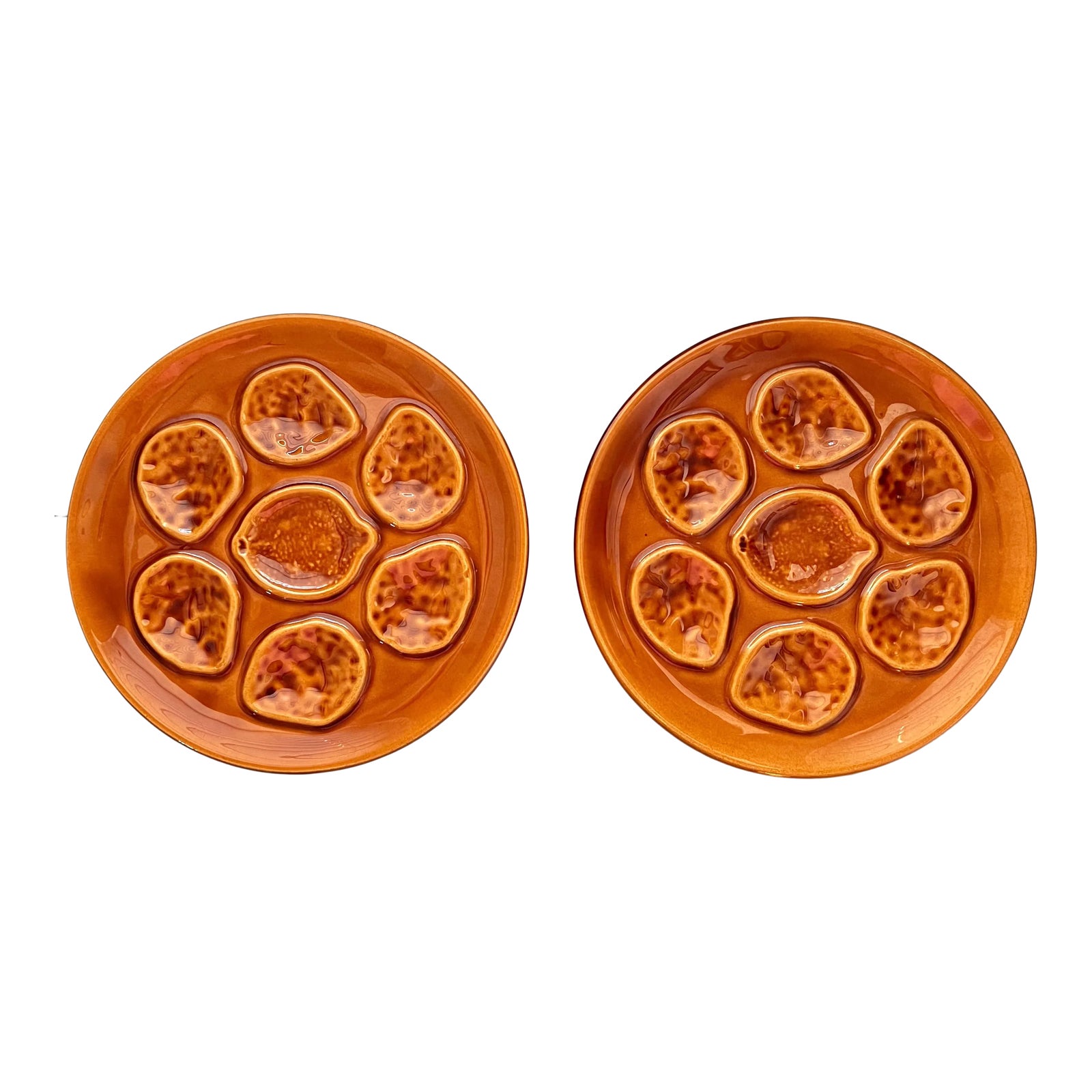 Vintage Niderviller Faience Brown Oyster Plates a Pair Chairish