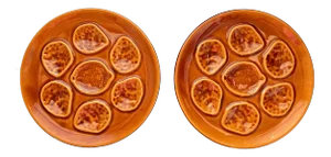 Vintage Niderviller Faience Brown Oyster Plates- a Pair