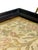 Antique English Glass Top Wood Tray With Brass Handles and Brocade Fabric For Sale - Image 12 of 16