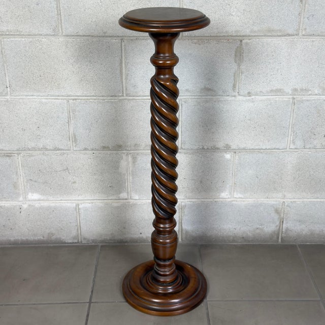 Wood Vintage Wooden Pedestal from Artigianato Italiano, 1960s For Sale - Image 7 of 11