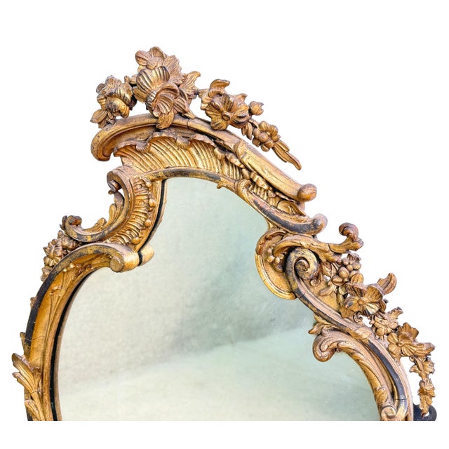 Mid-19th Century Gilt & Gesso Cartouche Form Wall Mirrors, 1850, Set of 2 For Sale - Image 10 of 14