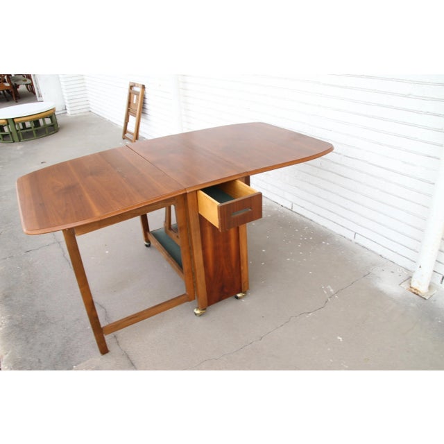 Mid Century Modern Space Saver Minimalist Hide Away Dropleaf Table and Chairs Functional Danish design set. Ideal for...