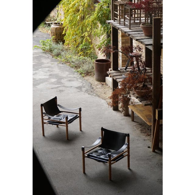Arne Norell Sirocco Safari Chairs attributed to Arne Norell for Arne Norell AB, Sweden, 1960s, Set of 2 For Sale - Image 4 of 18