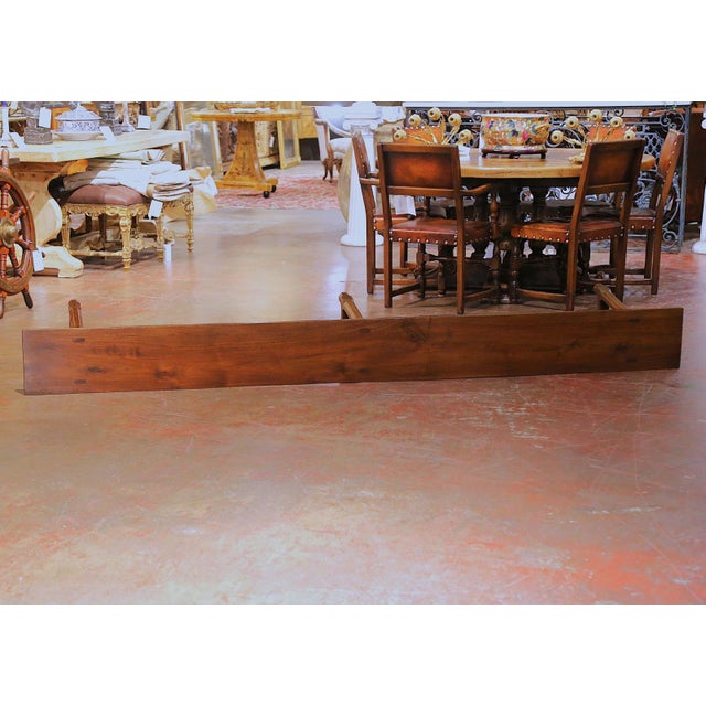 19th Century French Provincial Carved Cherry Farm Bench From Poitou For Sale - Image 13 of 14