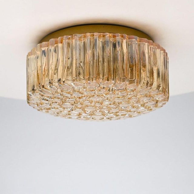 Metal Small Round Clear Textured Glass Wall Light from Limburg, 1970 For Sale - Image 7 of 14
