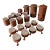 1990s Mid Century Modern Terracotta Coffee Set With Cups and Pots - 20 pcs For Sale