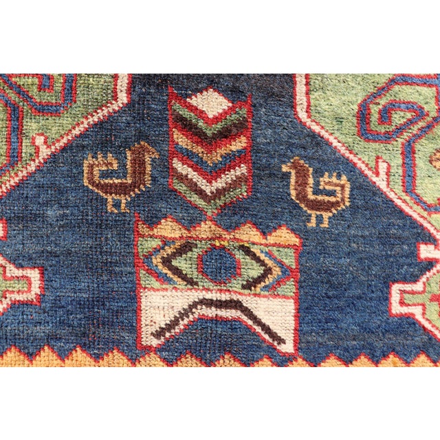 Colorful Antique Persian Lori Rug With All-Over Geometric Tribal Design 4'9 X 8'6 For Sale In Atlanta - Image 6 of 14