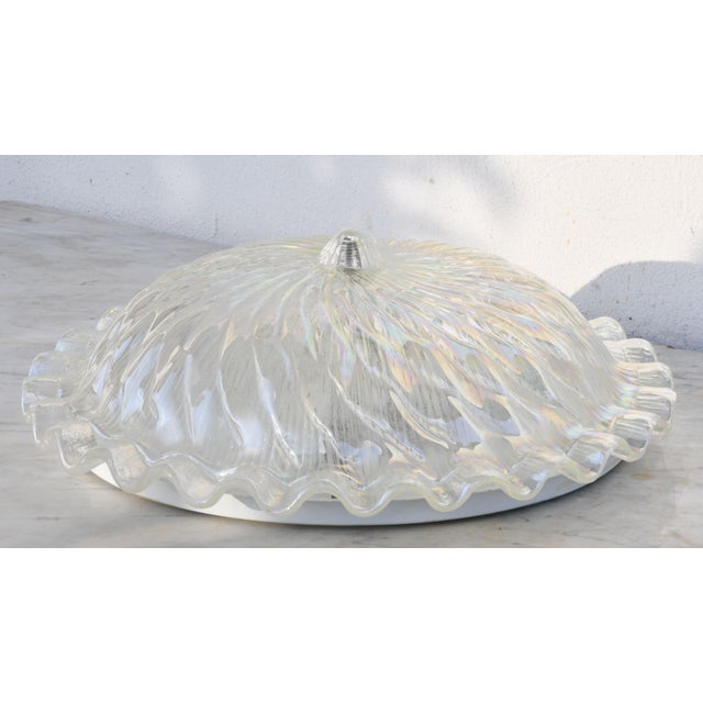 1970 Italian Iridescent Murano Glass Ceiling Fixture For Sale - Image 9 of 12