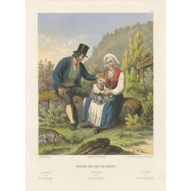 Paper Norwegian Folk Costumes, 1860s, Paper For Sale - Image 7 of 10