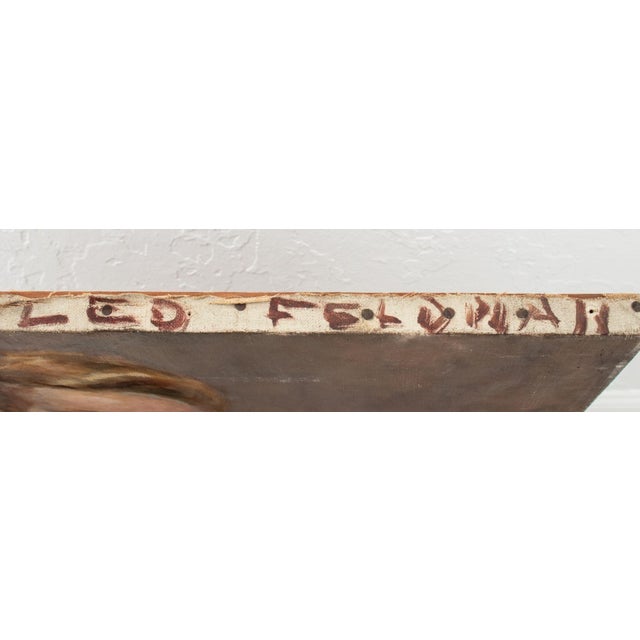 Leo Feldman (American, XX), Portrait of a Female Nude Figure, Oil on Canvas, signed on top edge and verso, unframed. 30" H...