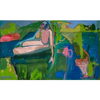 "Sunday in the Park" Contemporary Figurative Nude Oil Painting by Rebecca Jack For Sale