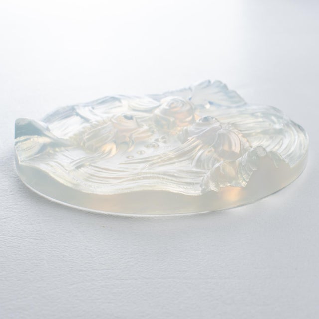 Verlys France Art Deco Opalescent Glass Wine Coasters with Fish Decor, 2 pieces For Sale In Atlanta - Image 6 of 16
