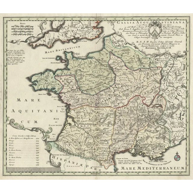 Large Antique Map of Gaul Under Roman Rule, 1760 For Sale - Image 3 of 5
