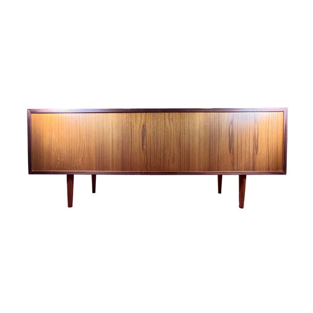 Brown (Attributed/Styled After) Svend Aage Larsen for Faarup Møbelfabrik Mid Century Danish Teak Tambour Door Credenza For Sale - Image 8 of 12