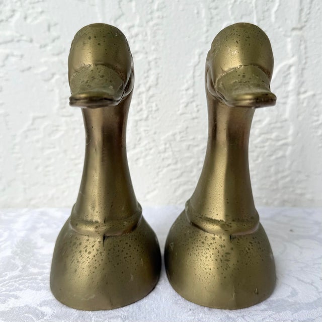 Mid-Century Modern Vintage Mid Century Brass Duck Bookends - A Pair For Sale - Image 3 of 6