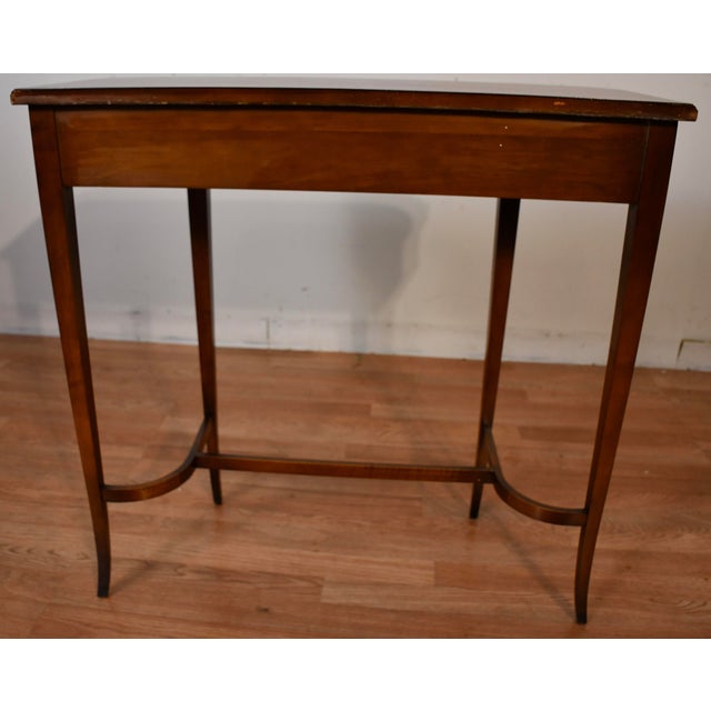 1930s English Regency Satinwood Floral Hand Painted Console Table For Sale - Image 13 of 15