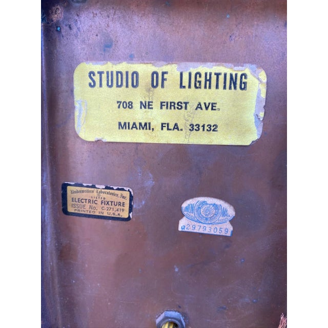1980s Pair of Vintage Studio of Lighting Copper Brutalist Sconces For Sale - Image 5 of 7