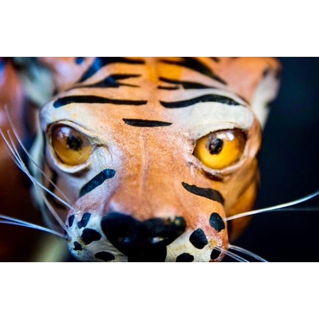 Vintage Leather Sculpture Depicting a Tiger, Italy, 1970s For Sale - Image 10 of 11