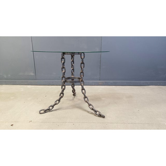 Metal Brutalist Chain Link Coffee Table, 1970s For Sale - Image 7 of 10