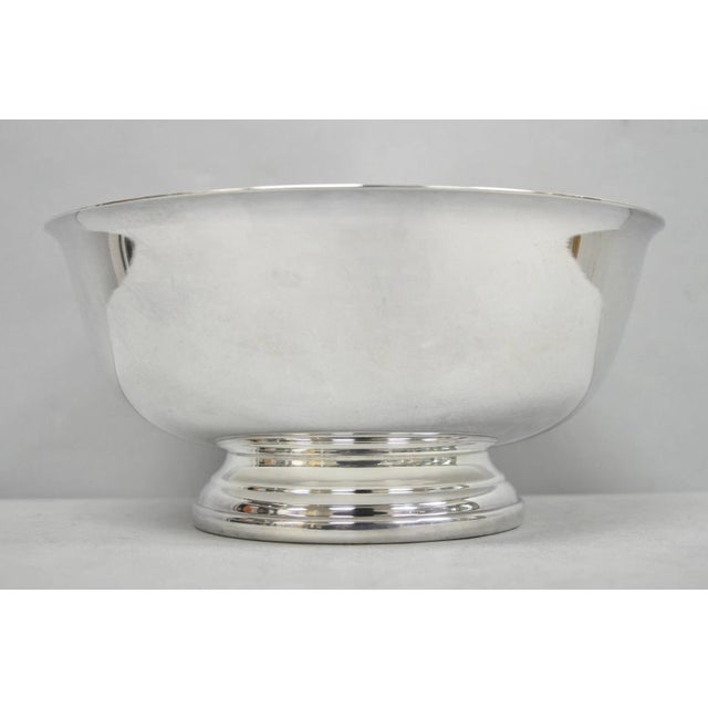 Mid-Century Modern Vintage Mid Century Modern Gorham Yc781 Modern Silver Plated 9" Fruit Bowl For Sale - Image 3 of 9