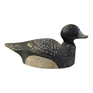 Vintage 20th Century Hand Carved & Painted Old Bluebill Duck Decoy
