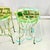 1970s Vintage Boho Chic Italian Ice Cream Cafe Indoor Outdoor Bar Stools Convertible Drinks Tables - A Pair For Sale - Image 15 of 18