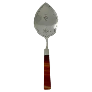 Dutch Silver with Agate Serving Spoon by C.F. Wewer, 1981