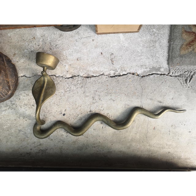 Gold Snake Wall Candleholder, 1970s For Sale - Image 11 of 11