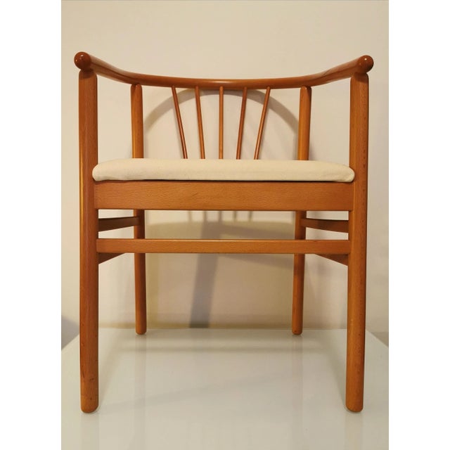 Italian Curved Food with Fabric Seat Lounge Chair, 1990s For Sale - Image 4 of 10