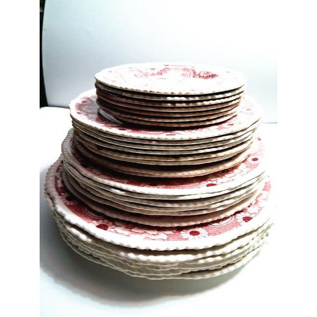 Red 1900s Cambridge by Wood & Sons Red and White English Pottery For Sale - Image 8 of 9