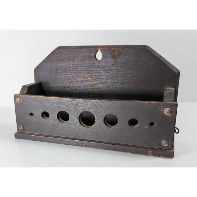 We are selling this really interesting black stained/painted wall shelf or mail organizer. This piece has wood...