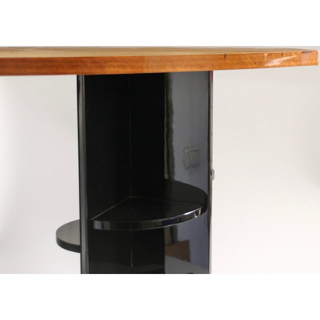 Wood French Art Deco Cubist Side Table, 1930s For Sale - Image 7 of 11