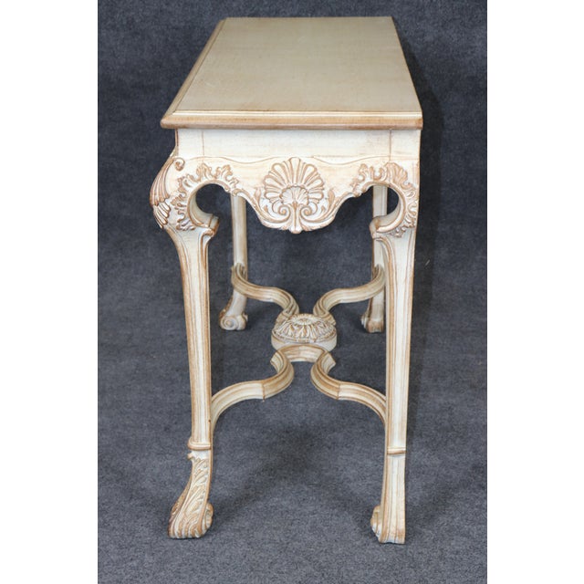 Louis XV Style Distressed Painted Console Table For Sale - Image 9 of 14