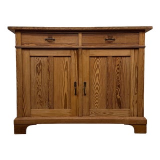 Antique Edwardian Pitch Pine Cupboard, 1910 For Sale