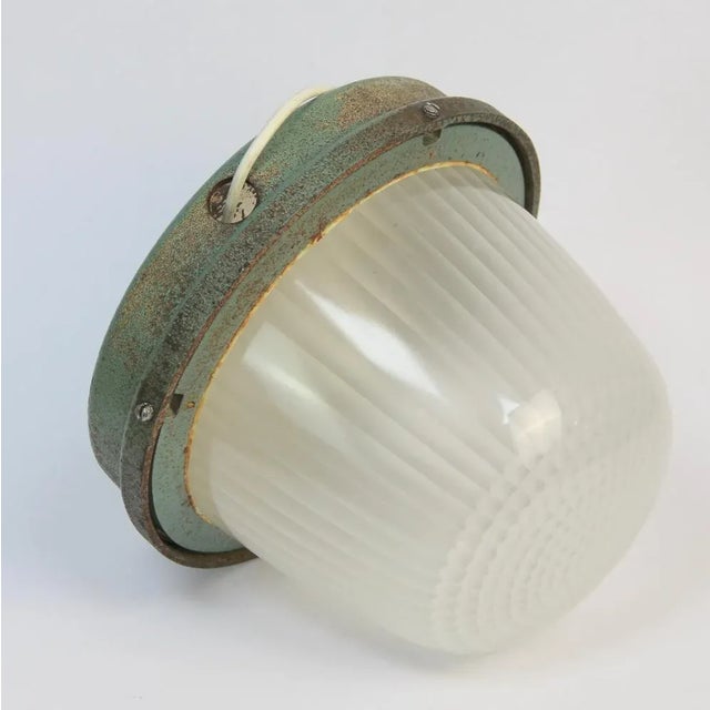 Industrial French Roof Lamp by Holophane, 1950s For Sale - Image 6 of 7