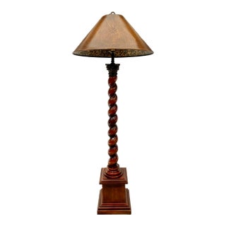 Theodore Alexander Mahogany Barley Twist Floor Lamp For Sale