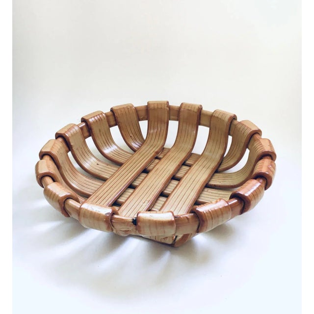 Vintage Midcentury Art Studio Ceramics Large Braided Bowl. Made in Italy, 1960's. In the style and colors of Bertoncello...