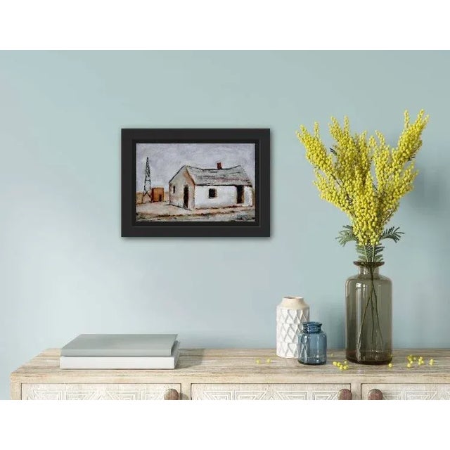American Southwest Desert Scene Old Farmhouse Oil Landscape For Sale - Image 4 of 5