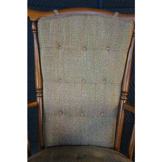 1960s 1960's Heywood Wakefield Windsor Back Maple Writing Desk Arm Chair With Drawer For Sale - Image 5 of 18