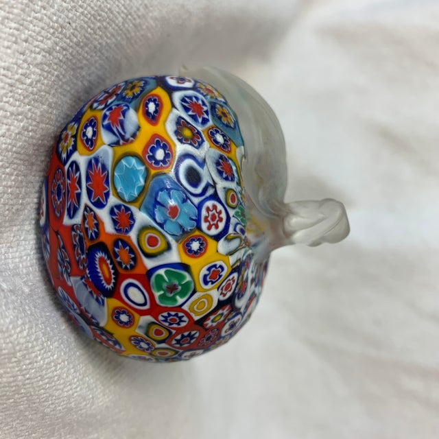 Mid-Century Modern Vintage Murano Millefiori Apple Paperweight For Sale - Image 3 of 5
